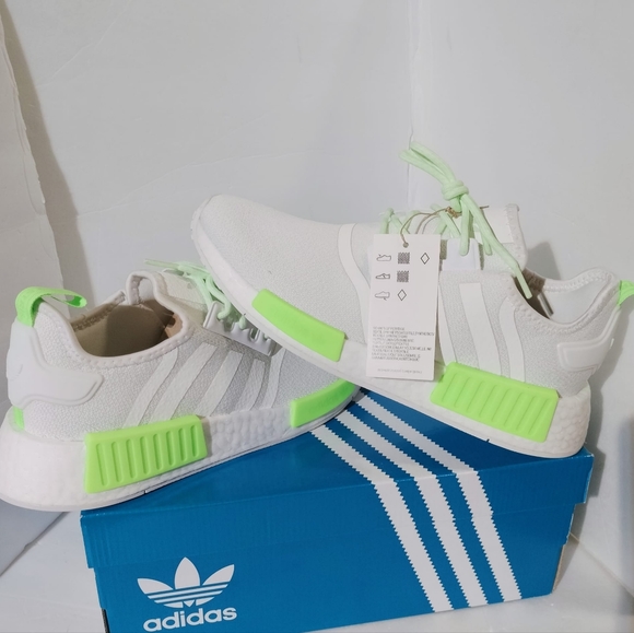 Adidas GS NMD R1Unisex, Size Youth 6Y ( Women 7.5) Color Crystal, White, Neon. - Picture 11 of 12